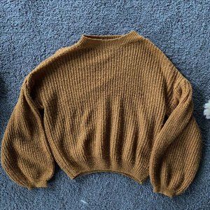 SHEIN bell-sleeve mock-neck sweater